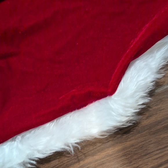 Red Velvet Cape with White Fur Trim - Picture 2 of 3